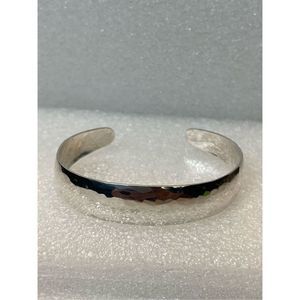 James Avery 925 Sterling Silver Hammered Cuff Bangle Bracelet 6.5” Inside Circum